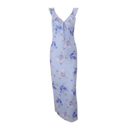 Cralom Retro Printed Slimming Strap Dress