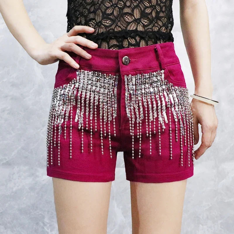 Cralom High Waist Hottie Denim Shorts Straight Jeans for Women - Y2K Fashion