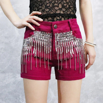 Cralom High Waist Hottie Denim Shorts Straight Jeans for Women - Y2K Fashion