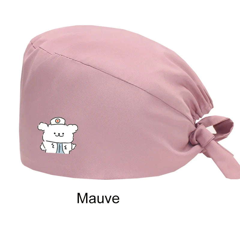 Cralom Women's Solid Scrubs Caps for Medical and Beauty Professionals