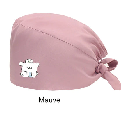 Cralom Women's Solid Scrubs Caps for Medical and Beauty Professionals
