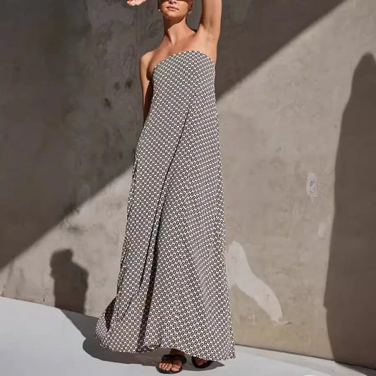 Cralom One Shoulder Printed Sleeveless Dress 2025