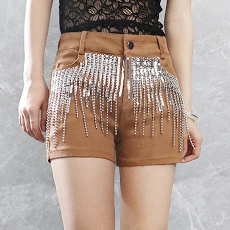 Cralom High Waist Hottie Denim Shorts Straight Jeans for Women - Y2K Fashion
