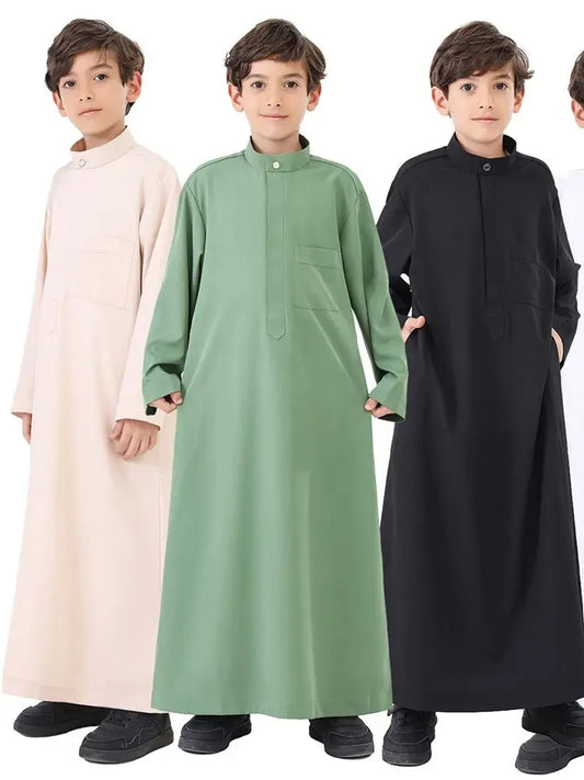 Cralom Kids Ramadan Kebaya Abaya Boys Muslim Dress Abayas for Prayer