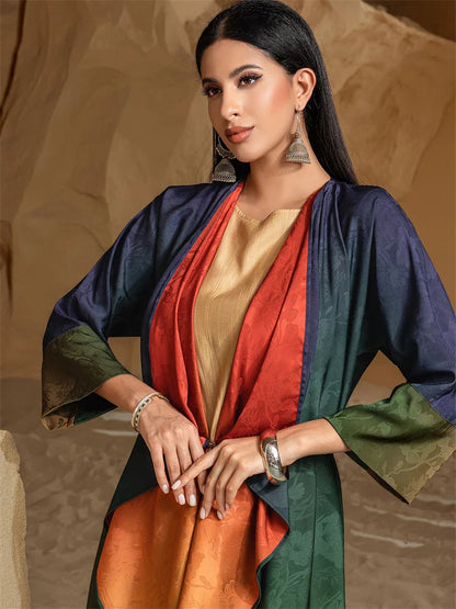 Cralom Modest Ramadan Abaya Kimono Kebaya Dress for Women Muslim Robe Kaftans