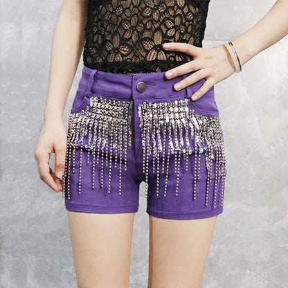 Cralom High Waist Hottie Denim Shorts Straight Jeans for Women - Y2K Fashion