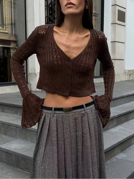Cralom Knitted Sweaters: Women's Flare Sleeve Cardigan, Vintage Style Jumpers 2025