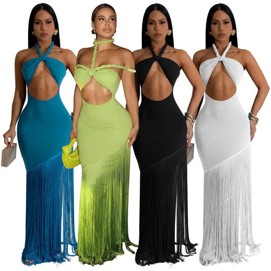 Cralom Tassel Splice Bandage Dress - Summer 2025