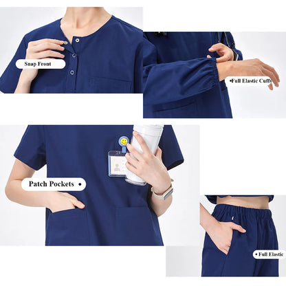 Cralom Scrubs Set - Unisex Medical Uniforms for Nurses and Doctors