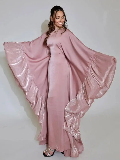 Helyn's Luxury Satin Abaya: Elegant Muslim Long Dress for Women