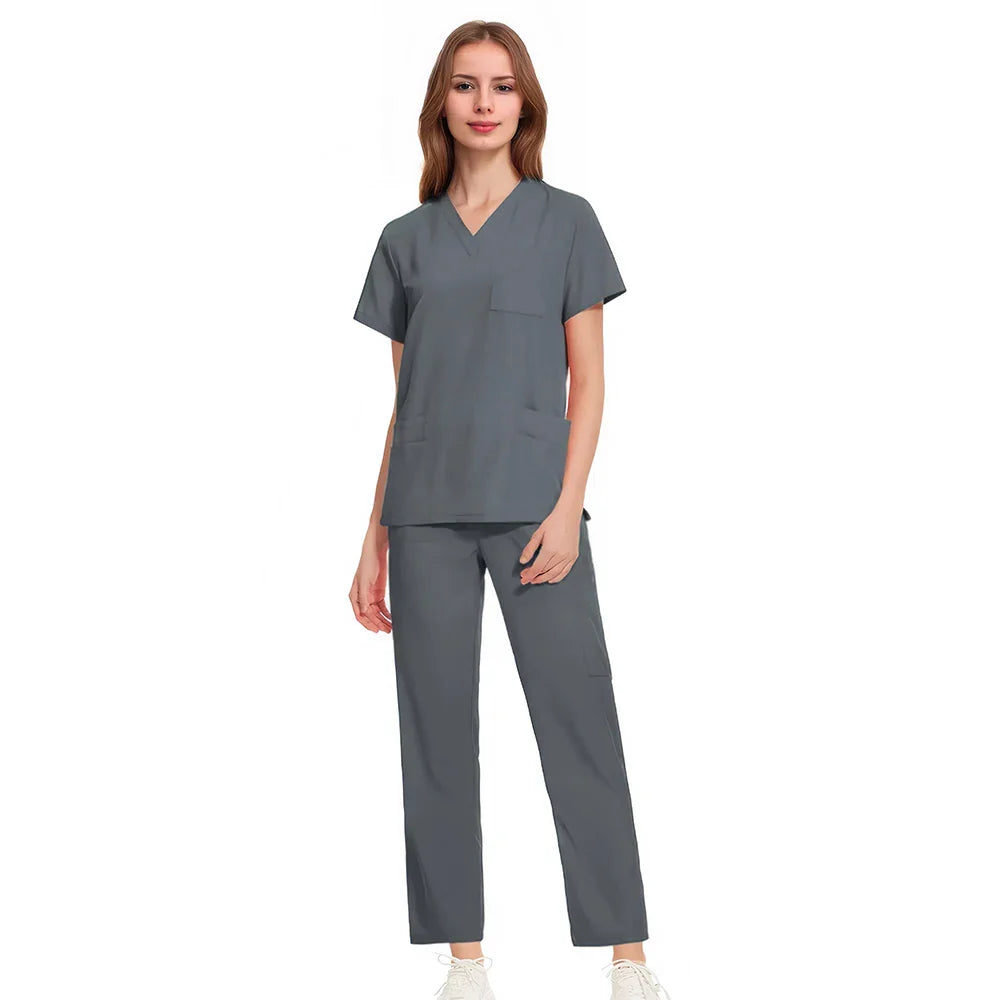 Cralom Medical Professional Scrub Set: Doctor Nurse Uniform for Hospital Beauty Salon