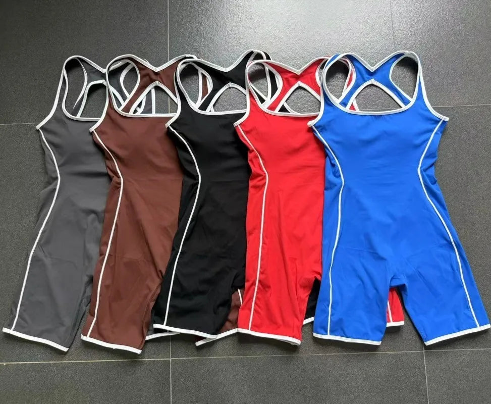 Cralom Seamless Yoga Romper: Fashion Open Back Sculpting Bodysuit