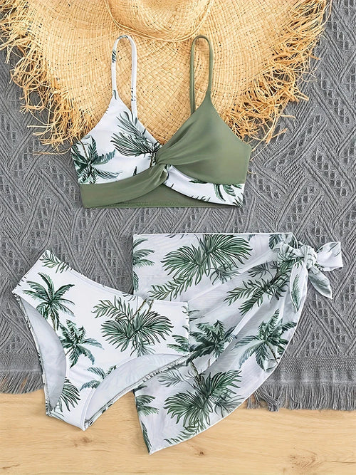 Cralom Young Girl 3-Piece Bikini Set - Big Girl Separated Swimsuit