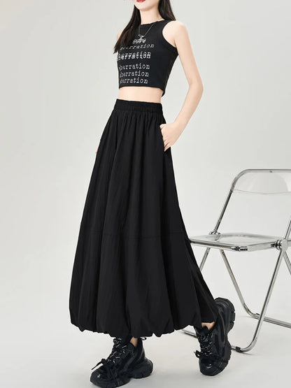 Cralom High Waist A Line Lantern Skirt - 2025 New Collection