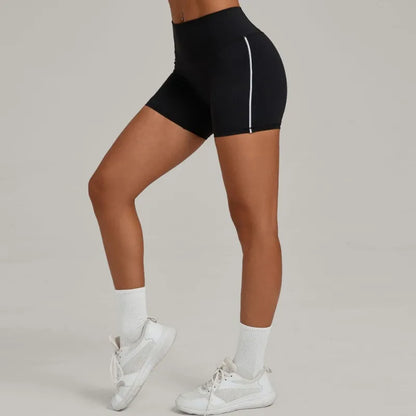 Cralom Color Block Yoga Shorts: High-Waist, Tummy Control & Booty-Lifting Fit