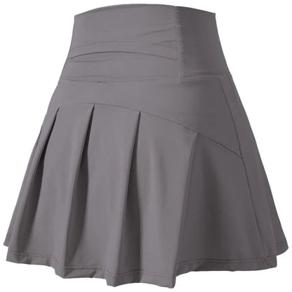 Cralom High Waist Tennis Skirt with Built-in Yoga Shorts & Pockets