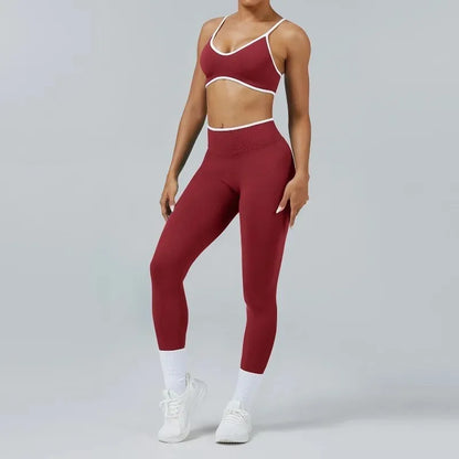 Cralom Seamless Yoga Set: Backless Sports Bra & Quick-Dry Leggings for Fitness