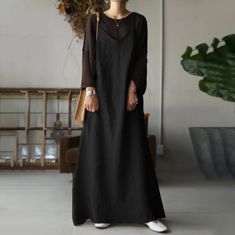 Cralom Sexy V-Neck Sleeveless Long Dress