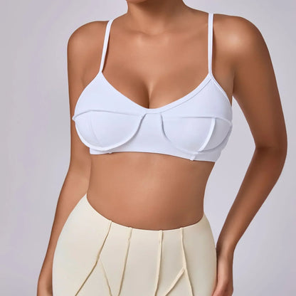 Cralom Yoga Fitness Bra Top Open Back Running Underwear Gym Bras for Women