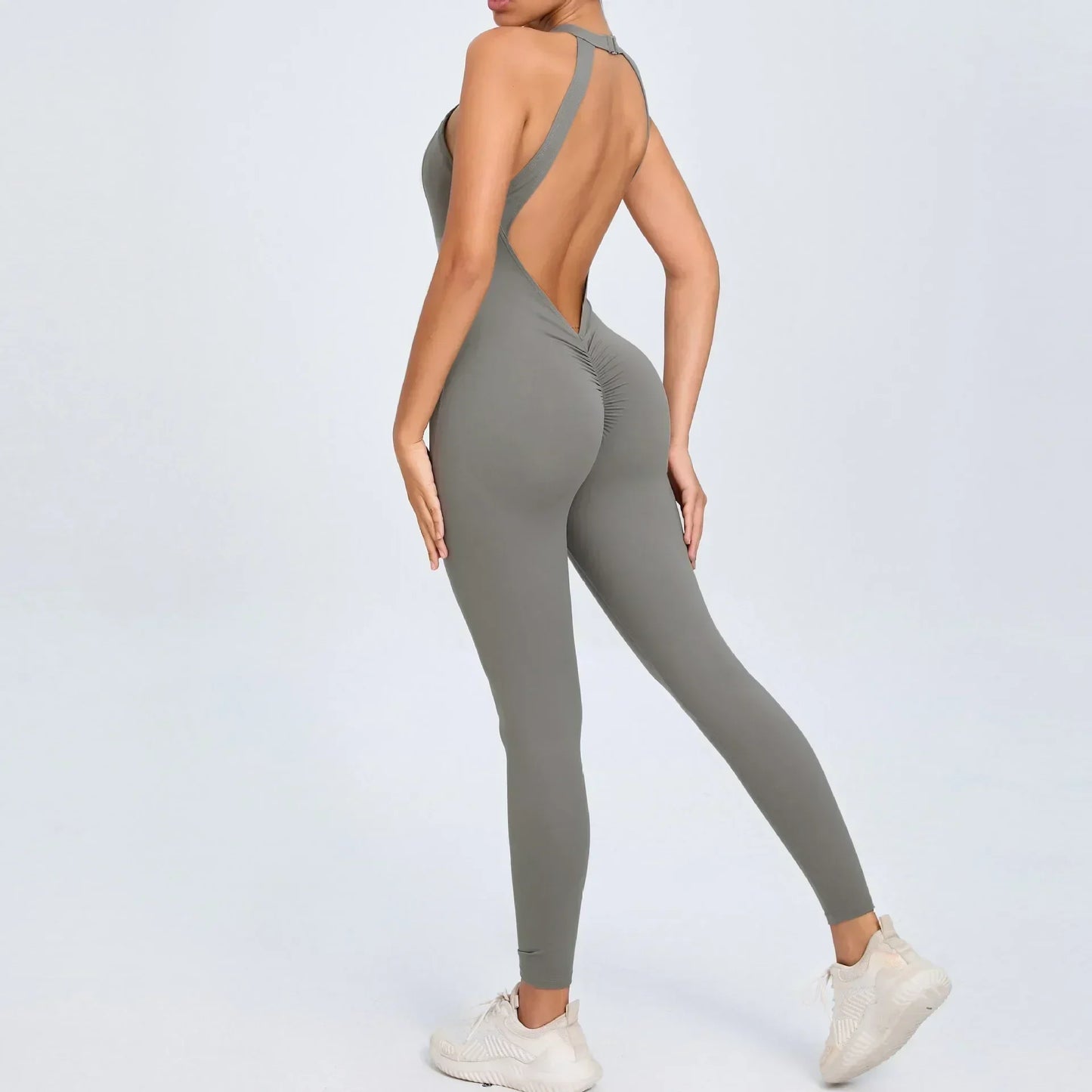 Cralom Yoga Jumpsuit: Hip-lifting, Backless One-Piece Fitness Tracksuit for Women