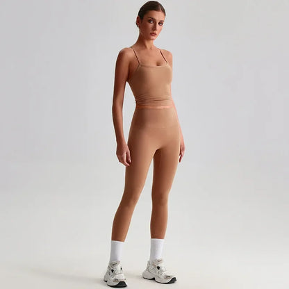 Cralom Naked Feel Seamless Yoga Set: Sports Bra & High-Waisted Leggings