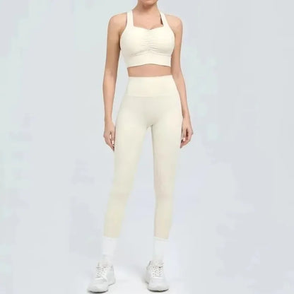 Cralom Seamless Yoga Set: Sports Bra & Butt Lifting High Waist Leggings