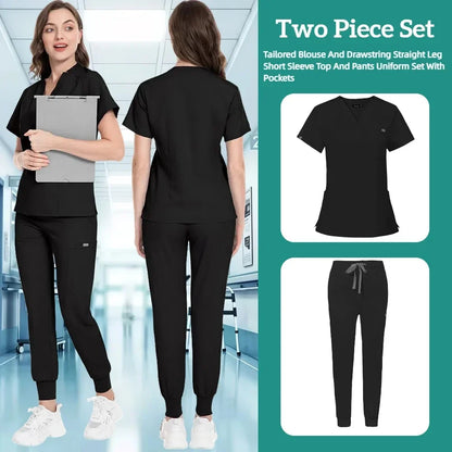 Cralom Nursing Scrub Top - Unisex Solid Color Uniform