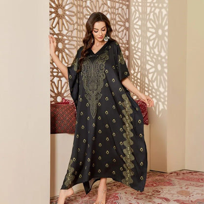 Cralom Printed Long Nightdress for Women in Elegant Spring Design