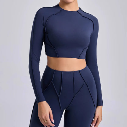 Cralom Seamless Yoga Long Sleeve T-Shirt: High Elasticity & Quick Dry Fitness Top