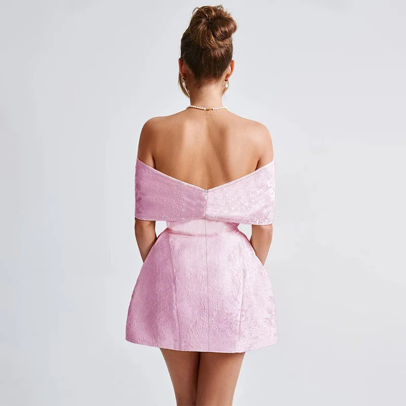 Cralom Elegant Bow Backless Short Skirt Dress | 2025 Summer