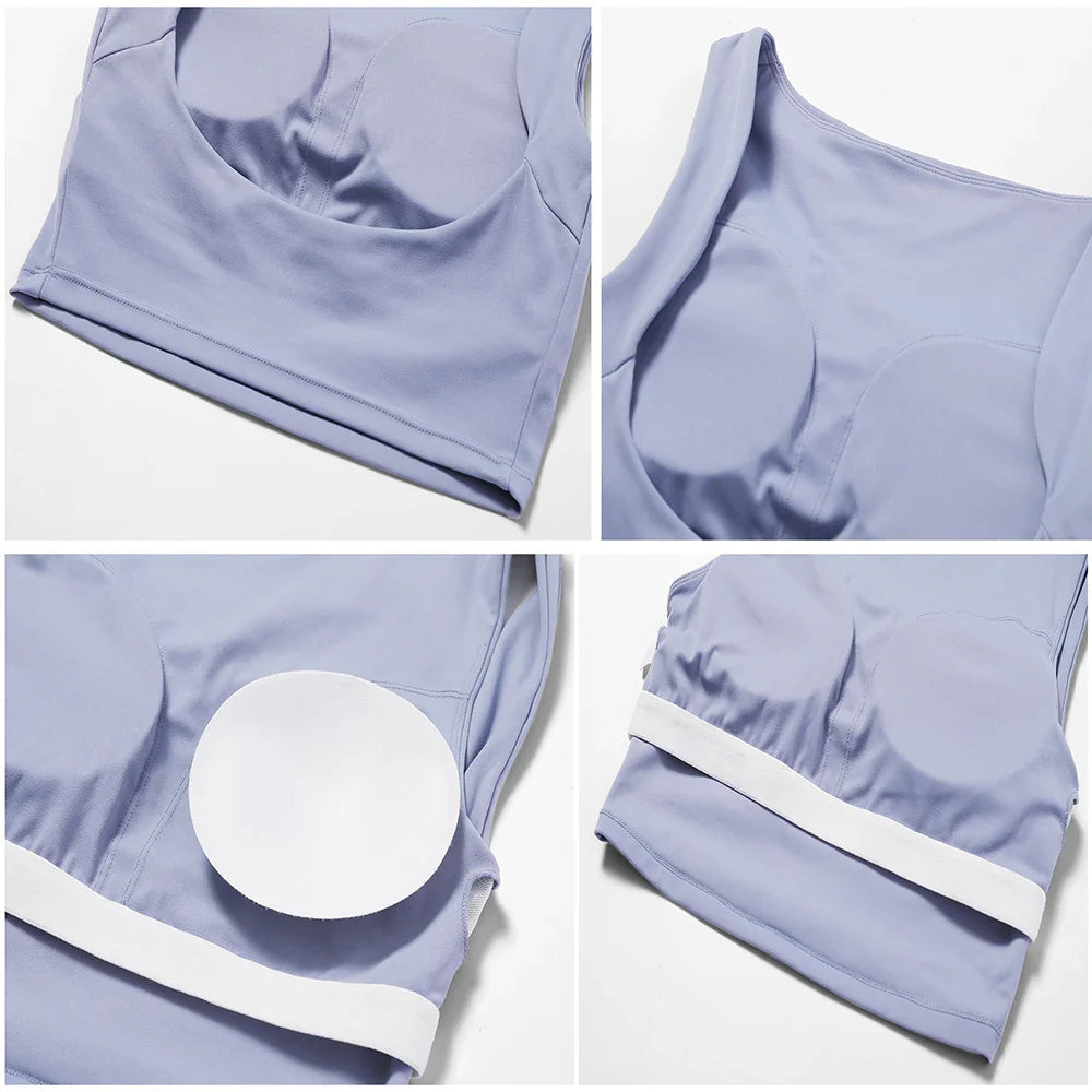 Cralom High Support Sports Bra Vest for Women - Impact Workout Yoga Tank Top