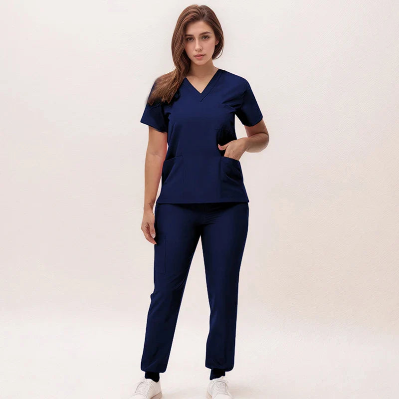 Cralom V-Neck Scrub Set - Premium Nurse Uniform & Doctor Surgical Workwear