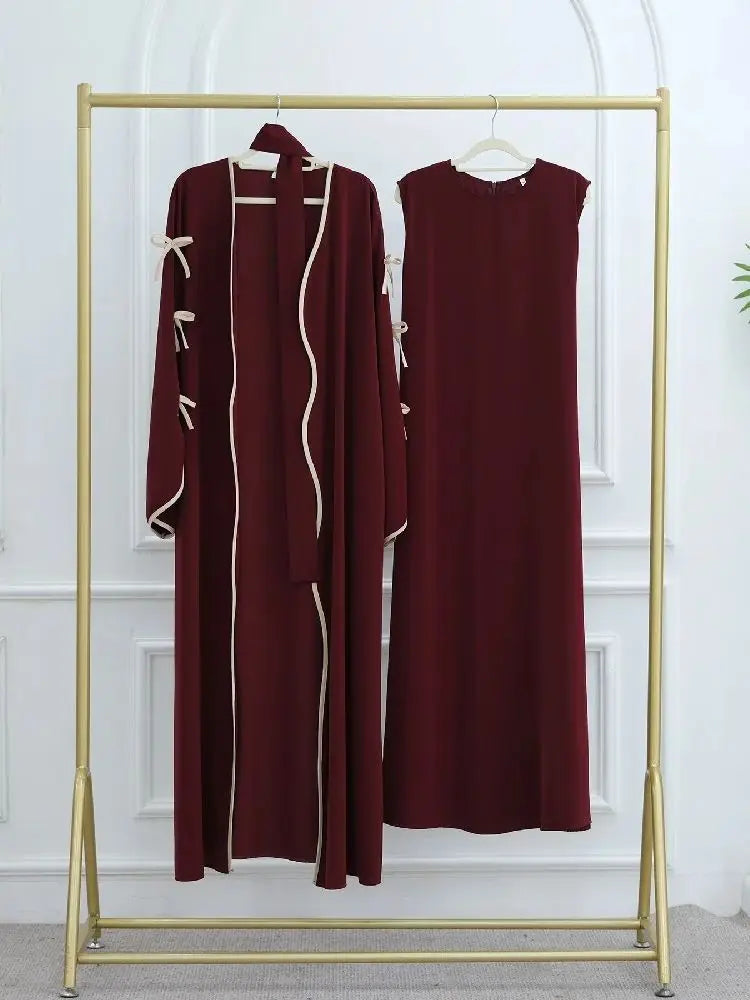 Cralom Butterfly Kimono Abaya Set - Modest Muslim Dress