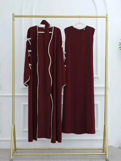 Cralom Butterfly Kimono Abaya Set - Modest Muslim Dress