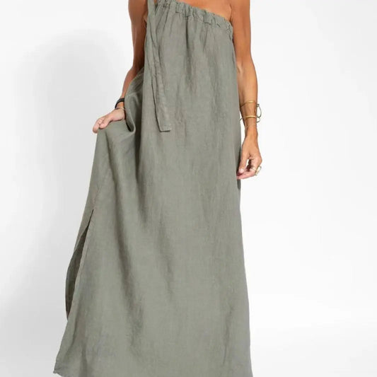 Cralom Women's Asymmetric Split Sleeveless Dress - Summer 2024