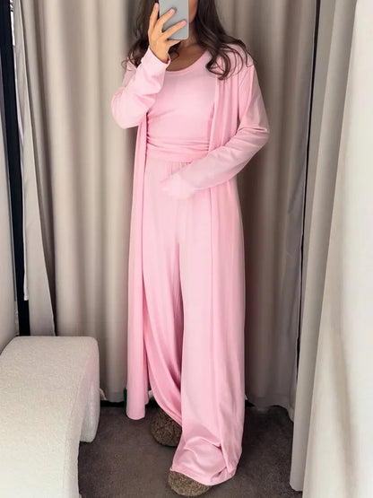 Cralom 3-Piece Summer Club Set: Jacket, Vest, Wide-Leg Trousers