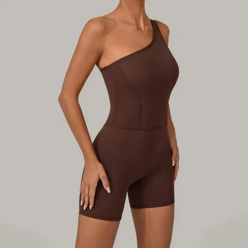 Cralom Seamless Yoga Jumpsuit: Butt Lifting Nude Feel Bodysuit for Fitness Gym
