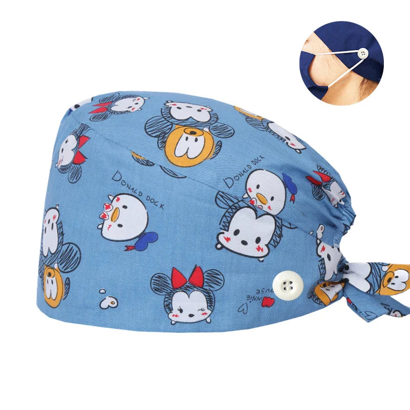 Cralom Cotton Surgical Hat for Nurses
