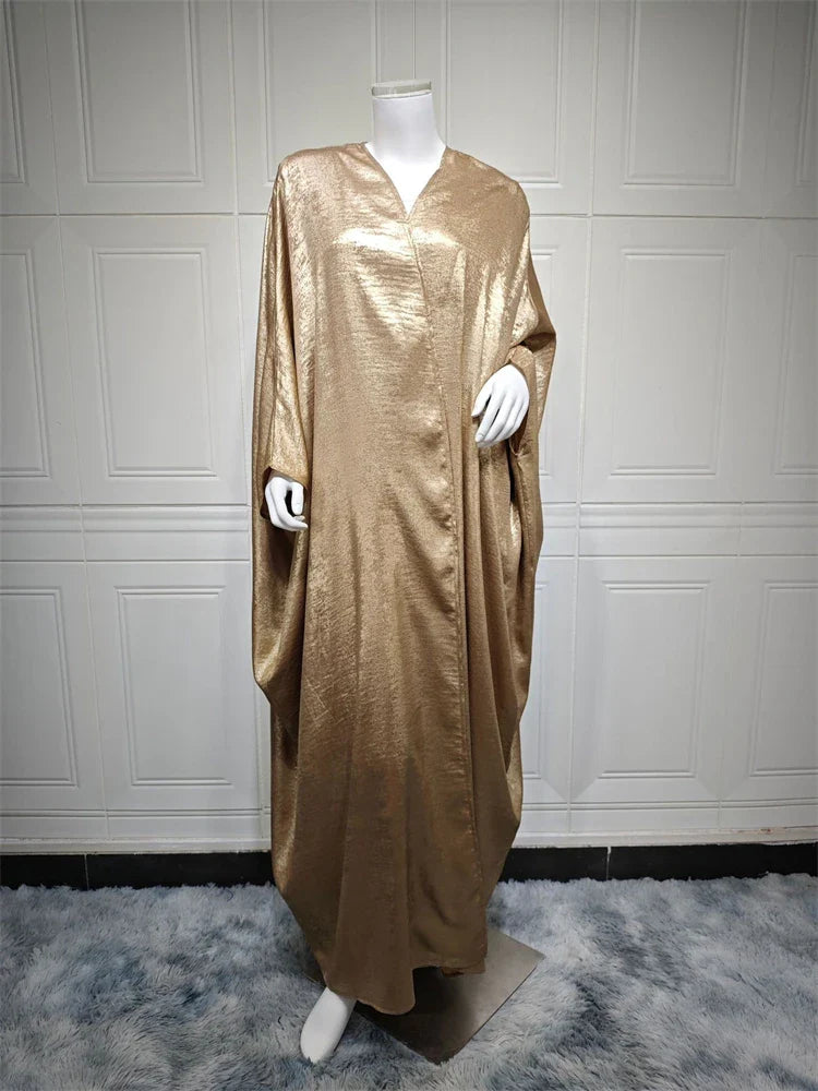 Cralom Shiny Satin Kimono Abaya Dubai Luxury Muslim Kaftan Robe Femme By Cralom Ramadan