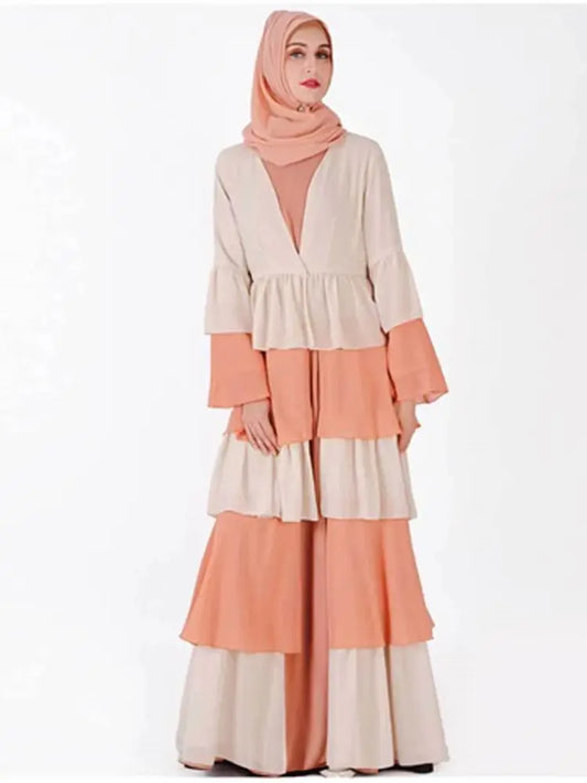 Cralom Ramadan Eid Luxury Chiffon Abaya - Women's Dubai Kaftan Robe