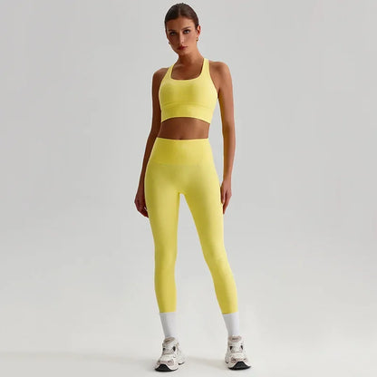 Cralom Seamless Yoga Set: Backless Sports Bra & Booty-Lifting Leggings