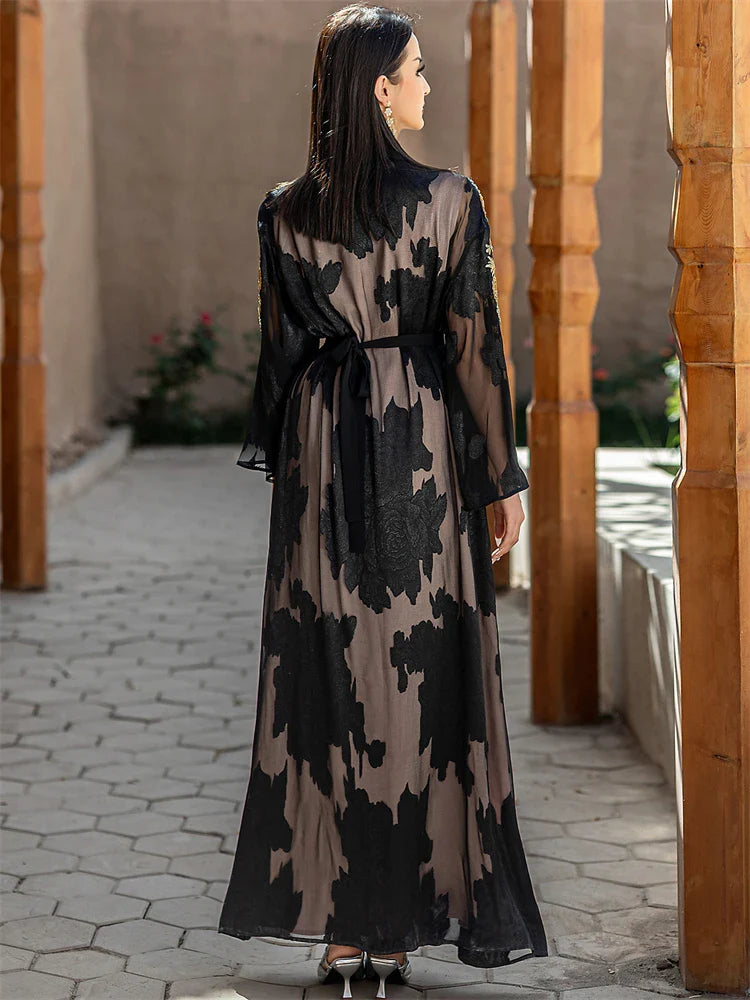 Cralom Black Kimono Abaya Set - Cralom Collection