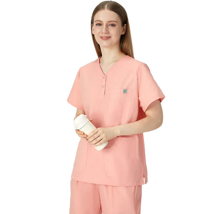 Cralom Pink Nursing Scrub Set - Easy Care Medical Uniform