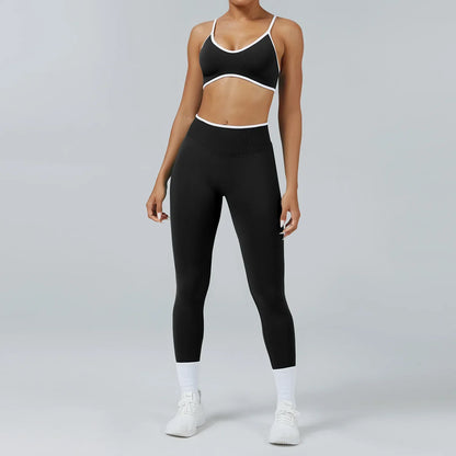 Cralom Seamless Yoga Set: Backless Sports Bra & Quick-Dry Leggings for Fitness