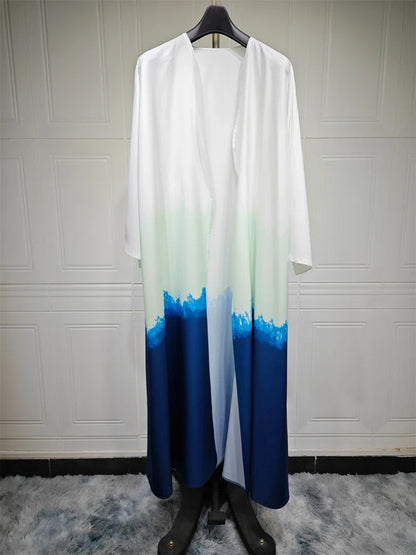 Cralom Tie Dye Batwing Kimono Abaya: Ramadan 2024 Luxury Collection