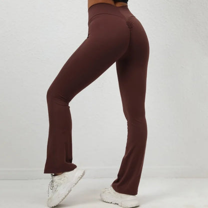 Cralom Seamless Yoga Leggings: High Waist Slimming Flared Pants for Women's Fitness