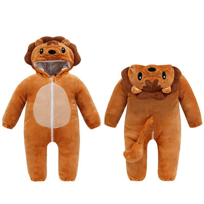 Cralom Monkey Baby Jumpsuit: Cozy Flannel Hooded Kid's Overall