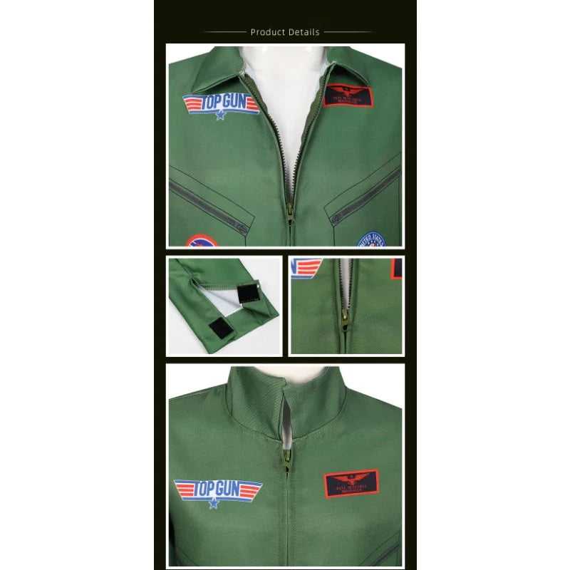 Cralom Men's Air Force Pilot Costume with Aviator Gear