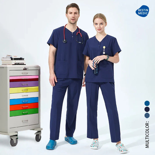 Cralom Unisex 4-way Stretch Doctor Scrub Set: Premium Hospital Uniform