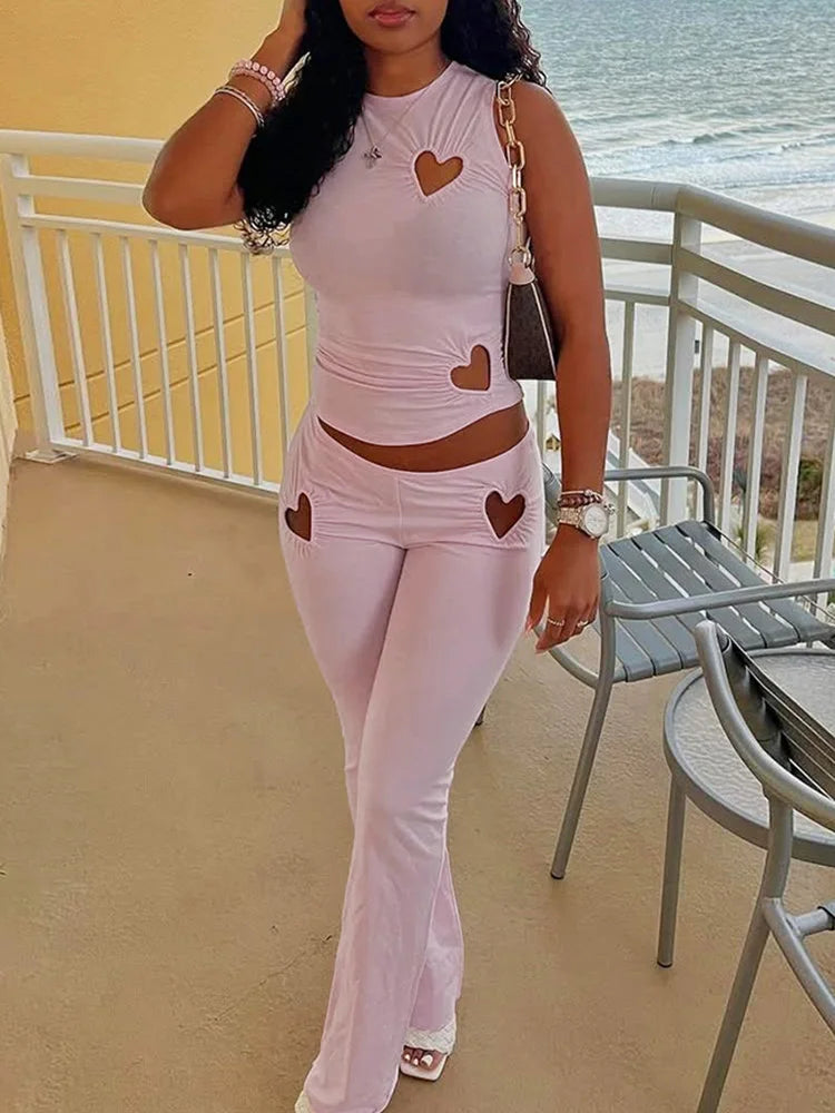 Cralom 2025 Summer Sleeveless Vest & Skinny Pant Set